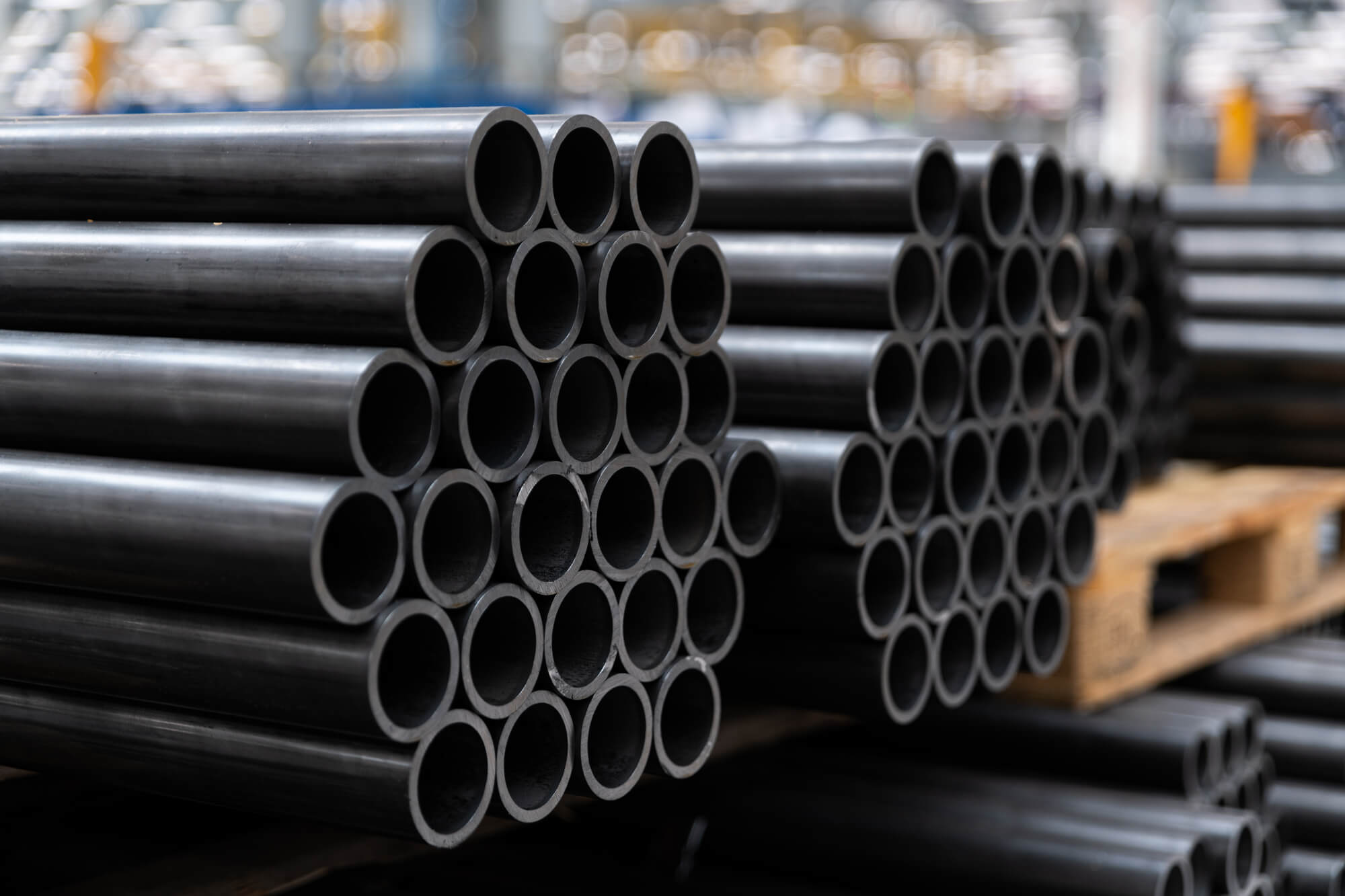 A stack of alloy seamless pipes