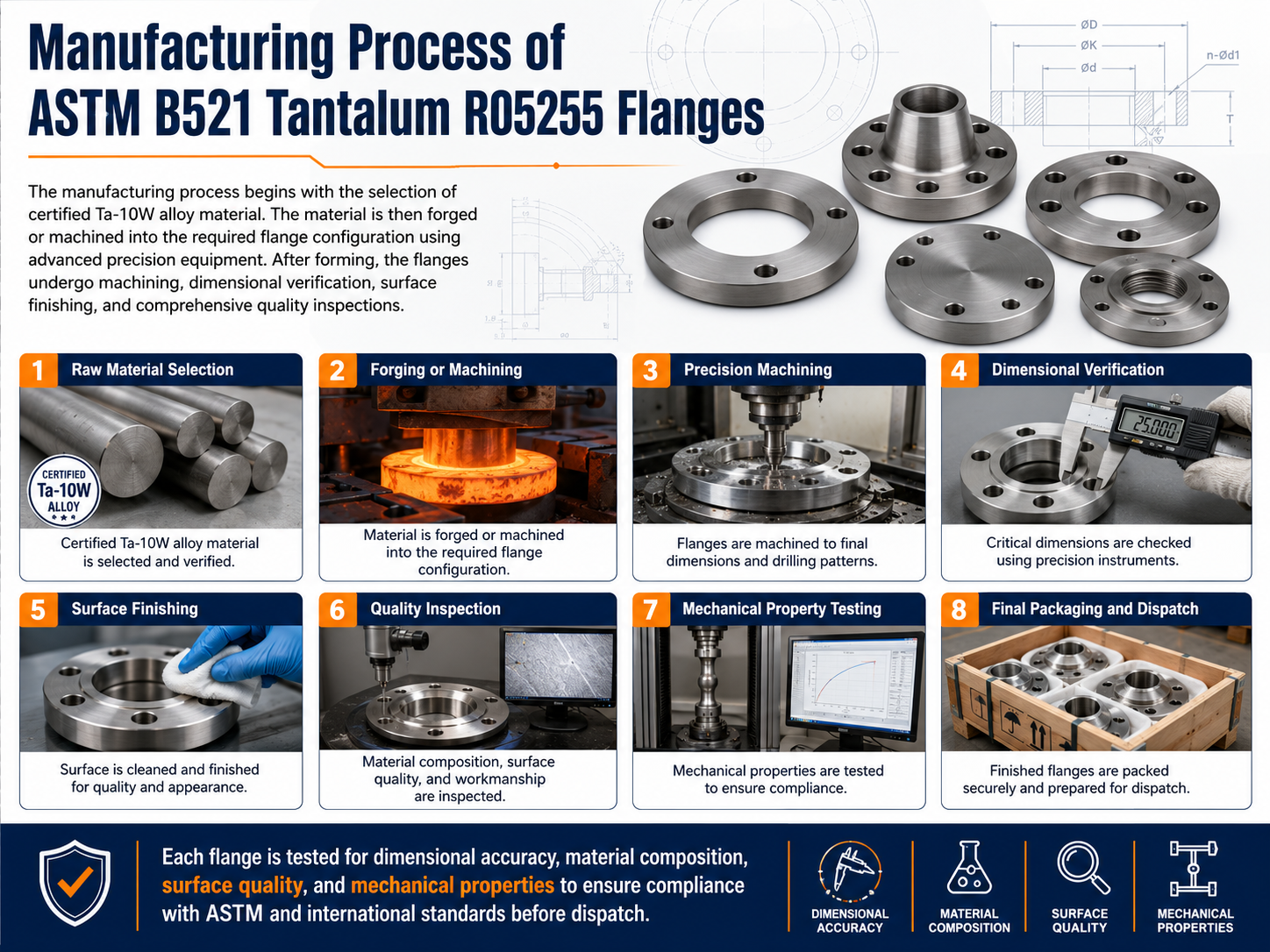 Manufacturing Process of ASTM B521 Tantalum R05255 Flanges